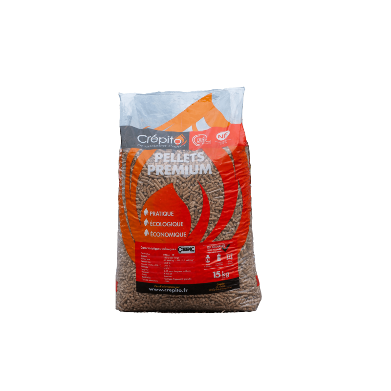Crépito trepellets (pall med 72 sekker - 1080 kg)